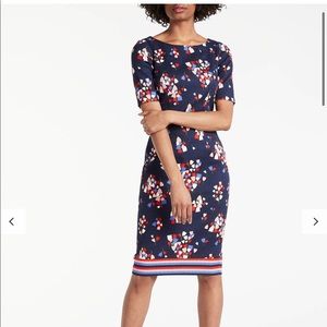 Biden Fleur Fitted Dress - Navy/Floral - Size 6